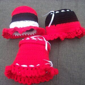 Three Handmade Knitted Toilet Tissue Covers